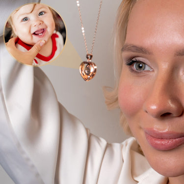 Romance Photo Personalised Necklace - Rose Gold Heart Necklace - Photo Necklace - Custom Necklace Necklace Brother & Sisters